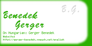 benedek gerger business card